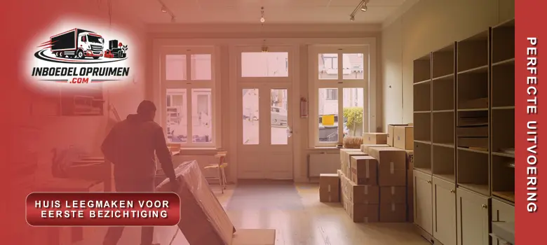 Medewerker maakt huis volledig leeg voor eerste bezichtiging bij verkoop, bezemschoon en verkoopklaar opgeleverd in Lier