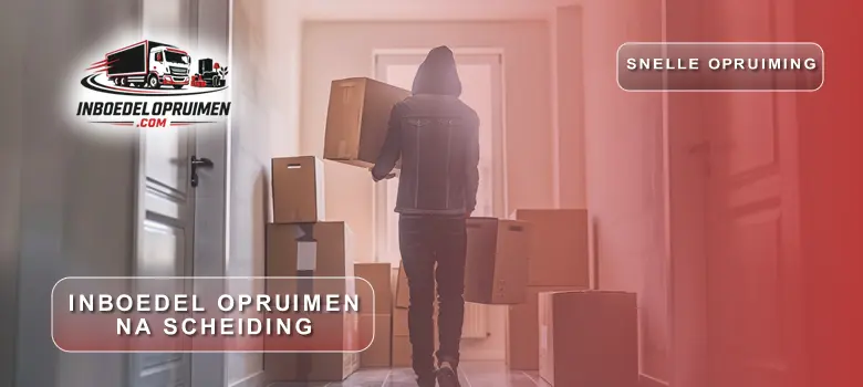 Medewerker ruimt efficiënt dozen en meubels op in een neutraal Belgisch appartement na scheiding