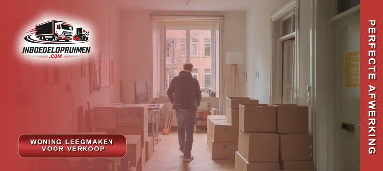 Medewerker maakt woning verkoopklaar na volledig leegmaken en correcte afvoer in Vlaanderen