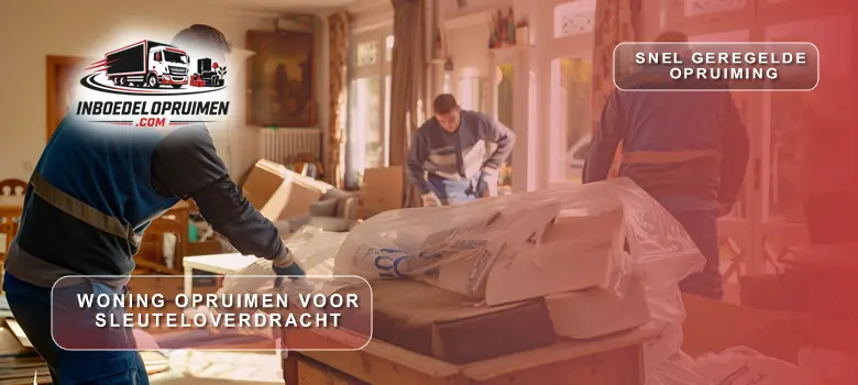 Medewerker levert woning bezemschoon op na opruiming voor sleuteloverdracht in België